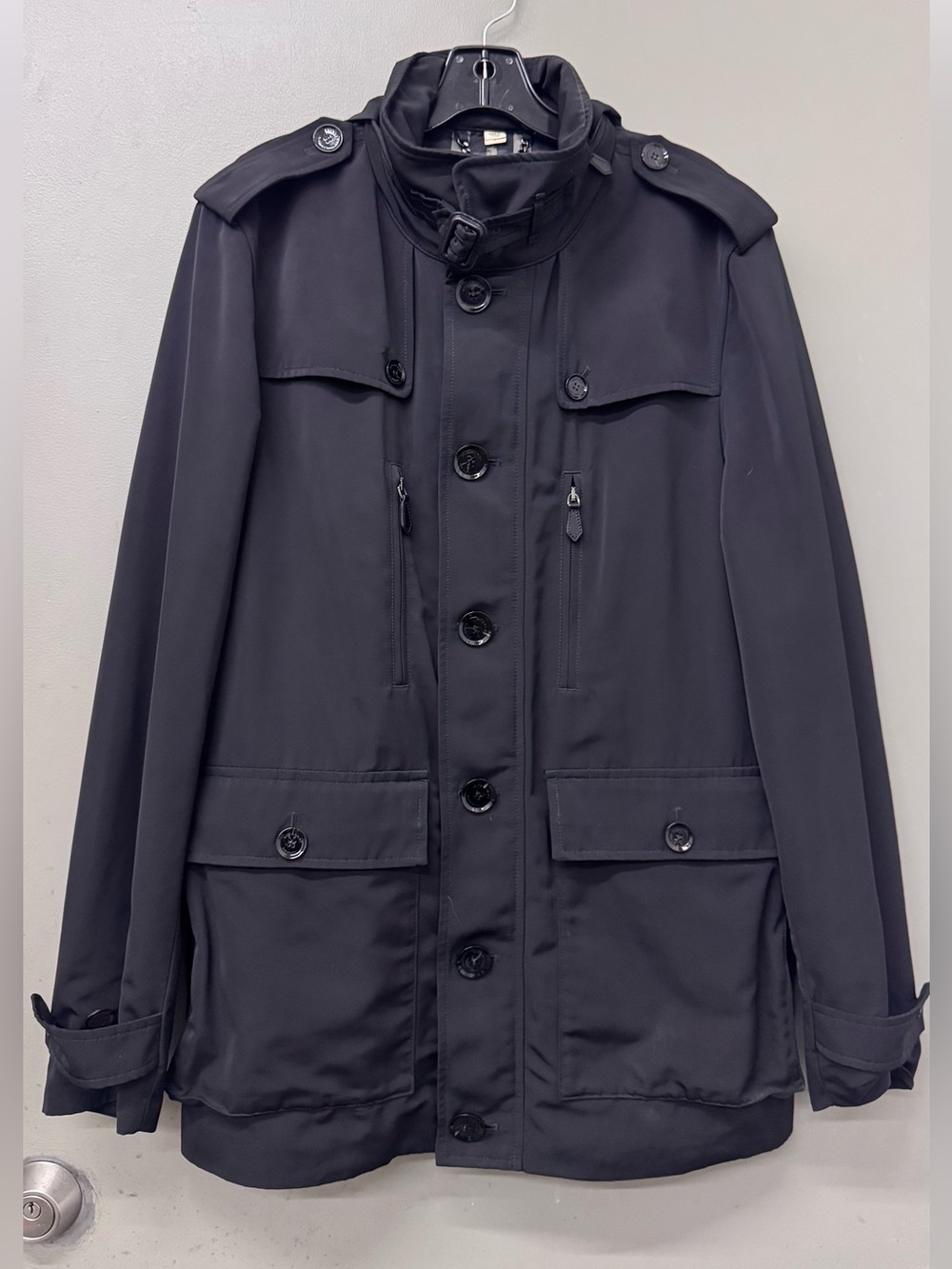 Burberry Black Military-Style Trench Coat